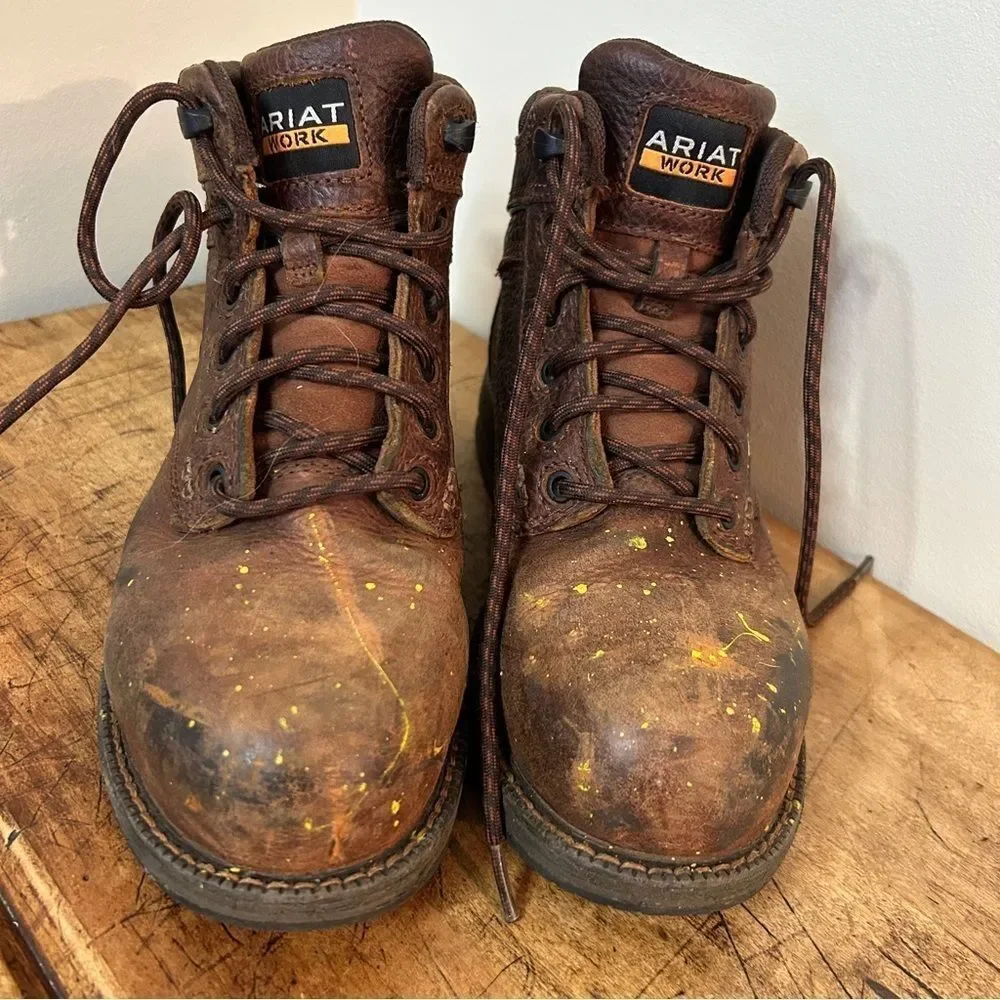 Ariat Composite Toe Work Boots Men's 6.5 fair preworn condition see INFO
